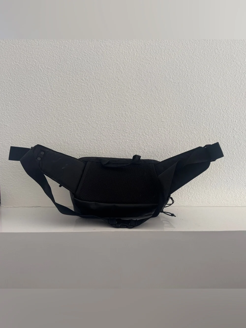 The North Face Black Belt Bag with White Logo